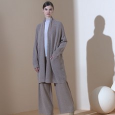 ITMICHAA 가을 와이드 루즈핏 오피스 우아한 이지 니트 가디건 여성 ITJ8ZCD91 미디 롱 니트가디건
