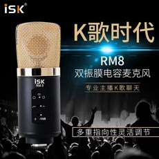 무선마이크 ISK RM-8RM8축전기 마이크 무대 합창 수신 녹음실 방송, T01-블랙