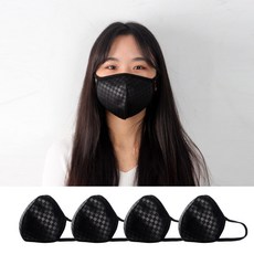 카베리 3D입체 황사 방역 마스크 4장 1세트 면 100%, 1개, 블랙