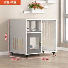 미국 단단한 나무 아파트 고양이 케이지 대용량 기숙사 둥지 임대 방 개 빌라 새끼 집 애완동물 가게 캐비, 03 white and gray 80cm