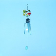 윈드벨 차임벨 풍경소리 현관종 1pc 아이언 아트 윈드 벨 파이프 펜던트 윈드 차임 교수형 장식품 유리 페인트 예술 공예품 교수형 장식품 파란색, 초록, 16X78CM