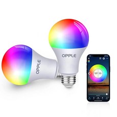 OPPLE 스마트 전구 WiFi 블루투스 조도 조절 가능한 LED RGB 전구 풀 컬러 변경 전구 스마트 전구 알렉사 및