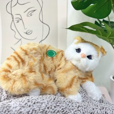 원풍룽 원풍룽 차량용 숯먹는 인테리어 용품 고양이 인형, 1개, 오렌지 고양이 모자