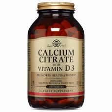 Solga Solgar Calcium Citrate with Vitamin D3 솔가 칼슘 시트레이트 위드 비타민 240정, 1개