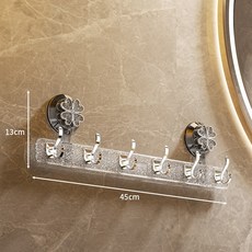 빨판 강력 벽걸이 갈고리 욕실 문 뒤 주방 현관 벽 연결 벽걸이 갈고리, 1개, 회색