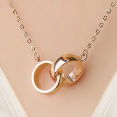 주리에떼 14K 18K 목걸이 로즈골드 데일리 심플 레이어드 베니스 더블링 여자친구 금 목걸이 선물