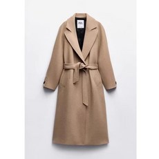 자라 여성용 루즈핏 벨트 소프트 롱코트 자켓 zara