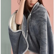 이앤디 똑딱이 극세사 담요 정전기방지 대형 어깨 망토 차량용 양털 무릎담요, 네이비