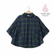 마이현 우비코트 타프판쵸 THOSEDAYS 체크 패밀리룩 망토 스타일 경량 큐트 어텀 무드 유치원 초등학생