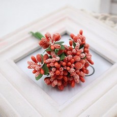 12/36/72/144Pcs 미니 소형 Stamen 꽃 인공 공예 가짜 결혼식 꽃다발 파티 Scrapbooking 장식 DIY, 02 Watermelon red_03 72Pcs