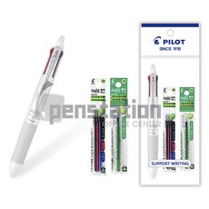 파이롯트 지워지는 다색 볼펜 프릭션4색 세트, 1개, 4색 화이트 1개+리필(녹1+혼합(흑1청1적1개)세트