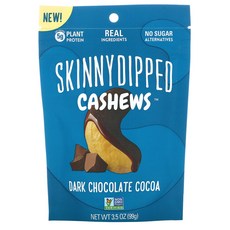 SkinnyDipped 스키니 딥 캐슈 다크 초콜릿 코코아 3.5 oz (99g) 3팩, 3개