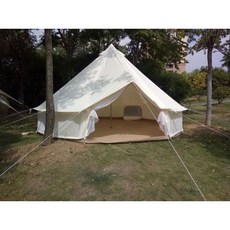 루프탑텐트 자동차탑텐트 지붕텐트 글램핑 휴가 4 시즌 방수 캔버스 패브릭 벨 텐트 가족 캠핑용, 6m oxford bell tent