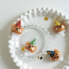 /국내배송/파티곰돌이초 입체고깔곰돌이초 레터링 생일 케이크 생일초 대량구매 1/6/12팩, 12팩(4개입)