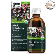 블랙 엘더베리 시럽 160ml 1병 삼부커스 엘더베리 농축액 자연유래원료 미국 생산 가이아허브, 1개