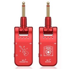 일렉기타 블루투스 송수신기 장거리 USB 충전 고음질, 검정색 2.4G 송신기 및 수신기 한 쌍 - doslash6