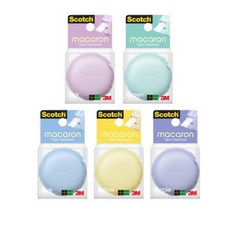 스카치 마카롱 매직 테이프 디스펜서 5종세트 18mm x 10m, 그린 + 블루 + 옐로우 + 퍼플 + 핑크, 1세트