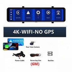 룸미러 후방 카메라 사이드 4K 12 인치 2160P 와이파이 소니 IMX415 자동차 DVR 비디오 레코더 대시캠 백미러 GPS 트랙 자동 등록 나이트 비전 24 시간 주차, H33-6, 아무도