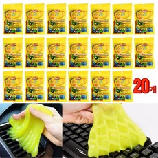 민크 키보드 창틀 슬라임 청소젤리 70g, MK-노랑, 1세트