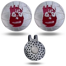 Full Metal Markers Wilson Volleyball Cast Away 독특한 자석 금속 골프 볼 마커 액세서리 모자 클립 포함 남성 및 여성용 (볼 마커 2개