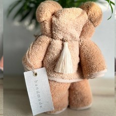 귀여운 곰 모양 선물 수건, 2개, 갈색