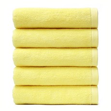 타월톡톡 호텔 고급 수건 30수 140g, 옐로우, 5개