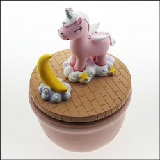 NZM840634도자기 오르골(뮤직박스)-분홍색 달 회전 유니콘과, 옵션