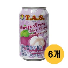 [루츠팜] 태국 타스 망고스틴 드링크 310mlX6개 리치주스 TAS MANGOSTEEN JUICE DRINK 망고스틴 주스, 310ml, 6개