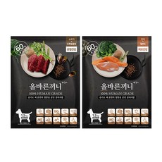 올바른끼니 강아지 소프트사료 소고기 + 초록입홍합 1.2kg + 연어 + 칠면조 1.2kg 세트, 1세트