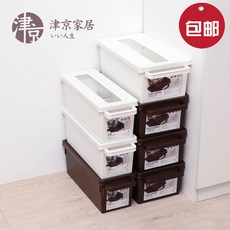 INOMATA 수입 게임 수납함 CD/DVD 수납함 디스크박스 음악 비디오테이프 손잡이 방진 침대 밑 테이블에 갈색 정리 (큰 번호), 상세페이지 참조