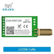 LoRa 868MHz 915MHz LLCC68 무선 모듈 22dBm 장거리 5km CDEBYTE E220900T22D SMAK UART RSSI 트랜스미터 수신기 DIP, 한개옵션1 - d5트랜스미터