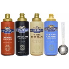 기라델리 Ghirardelli 카라멜 초콜렛 화이트초콜렛 씨솔트 카라멜 소스 4개입 스푼, 1개
