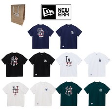 [백화점판] 뉴에라 MLB 인디펜던스 데이 반팔 오버핏 티셔츠 + 쇼핑백