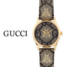 구찌 GUCCI 남녀공용 가죽시계 YA1264068A