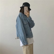 생활도움 뮈지20가을/신상 카고 빅포켓 숏 박시 데님 코트 여리여리 블레이저