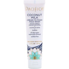 Pacifica 코코넛 밀크 크림 투 폼 페이스 워시 40ml(1.4fl oz), 1개, 상세내용참조