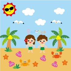 하와이바닷가 - 유치원 어린이집 여름환경판
