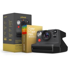 ポラロイド Polaroid Now 2세대 I타입 즉석카메라 + Golden Moments 필름 번들 - 블랙카메라 골드컬러사진 16장 (6288), ポラロイド Polaroid Now 2세대 I타입 즉석카, 1개