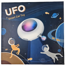 김춘배 펫그래비티 고양이 스마트 자동 장난감 UFO 원반 깃털 잡기, 화이트