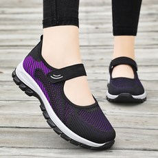 BLTER 엄마 신발 엄마 샌들 미끄럼방지 여름 부드러운 캐주얼 통기성 슬립온 발편한 니트 메쉬 슬립온 키높이 샌들 초경량 여성 스니커즈 메쉬 샌들 할머니 샌들 G-ZSCF18