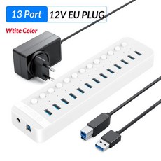 ORICO-산업용 USB 3.0 허브 7/10/13/16 ABS OTG 분배기 12V 전원 어댑터가 있는 On/Off 스위치 컴퓨터용, White 13 Port EU, 06 White 13 Port EU_01 CHINA