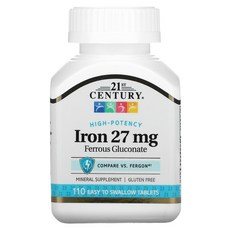 21세기센트리 철분 27mg 삼키기 쉬운 정제 110정, 1개
