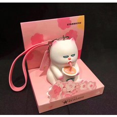 해외 스타벅스피규어 스타벅스 사쿠라냥 선물 벚꽃 캐릭터 MD 고양이 인형 열쇠고리-87945, 단일옵션, 옵션01