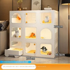 고양이 빌라 아파트 실내 둥지 상자 케이지 호텔 하우스 울타리 통합 캐비닛, 대형 3층 106x46.5x106업그레이드된 럭셔리 빌