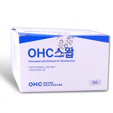 기타브랜드 오상헬스케어 OHC 클린 스왑 일회용 알콜솜 소독솜 1box 100매