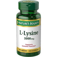 엘라이신 단백질 합성 촉진 칼슘 흡수 콜레스테롤 수치 감소 네이처로스 바운티 L라이신 1000mg 정제 60알12팩, 12개, 60정