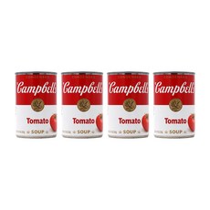 Campbell's 4개 캠벨 농축 토마토 스프 통조림 간편 수프 305 g, 305g