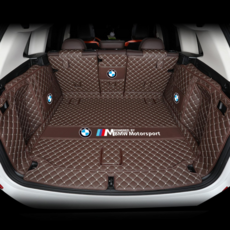 라오농 BMW X3 가죽 년형 카트리지는 브릴리언스 뉴 BMW 뉴 x3 전용 테일박스 튜 3D 자동차 트렁크 매트 풀커버, 브라운+화이트 풀커버