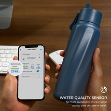 [공식] [WATER H] 스마트 워터바틀 -마시는 물의 질과 양을 모니터링 해주는 스마트 텀블러, 네비불루(군청색), 1개