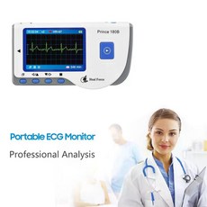 휴대용 LCD 심박수 심전도 ECG 모니터 가정용 연속 측정 USB 케이블 접착 전극 리드 와이어